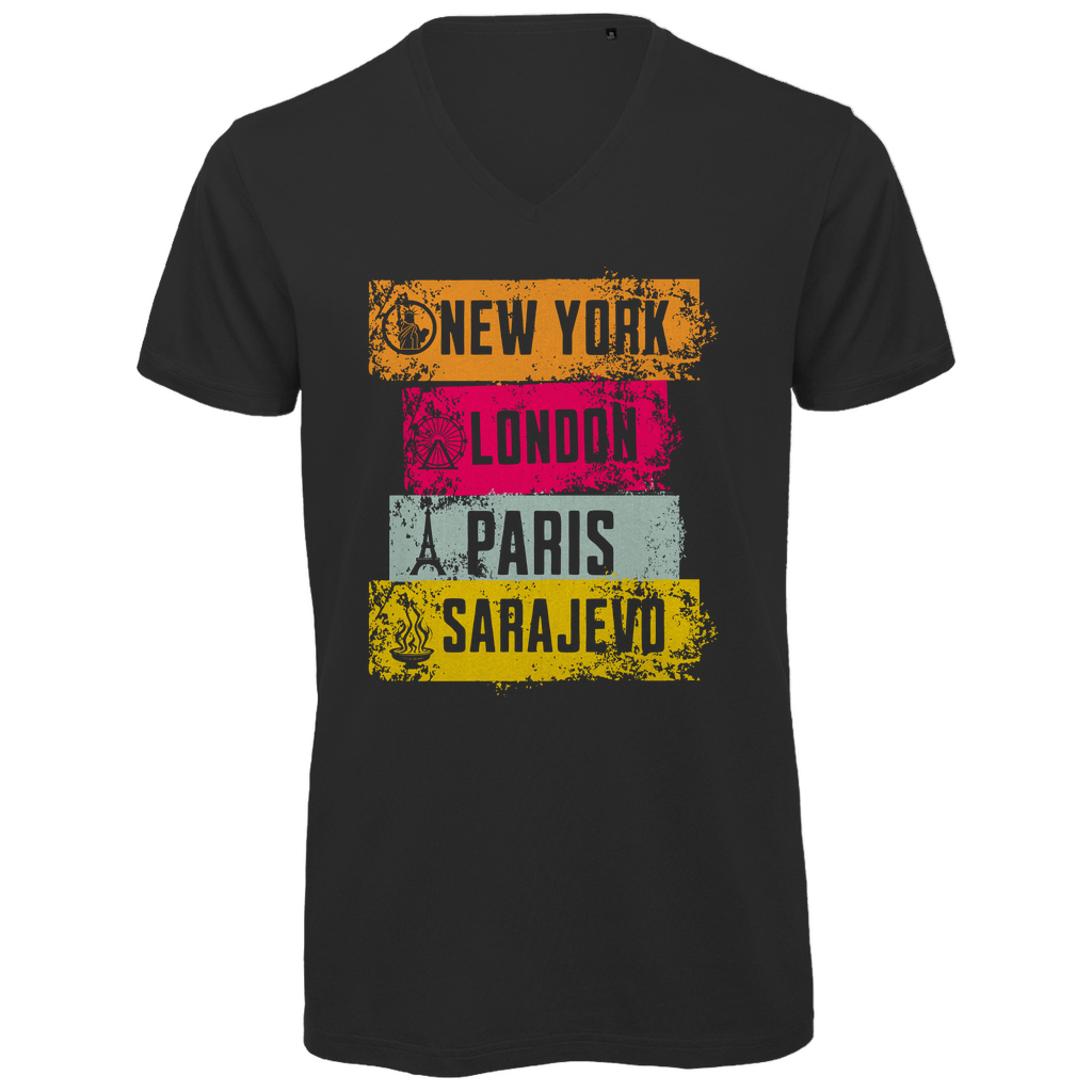 Metropole Herren Premium Bio V-Neck T-Shirt