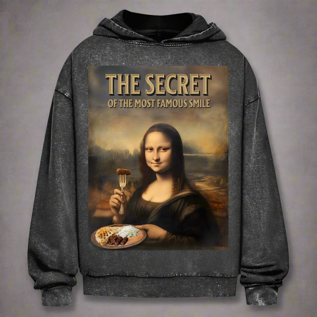 Mona Lisa Verwaschener Oversize-Hoodie