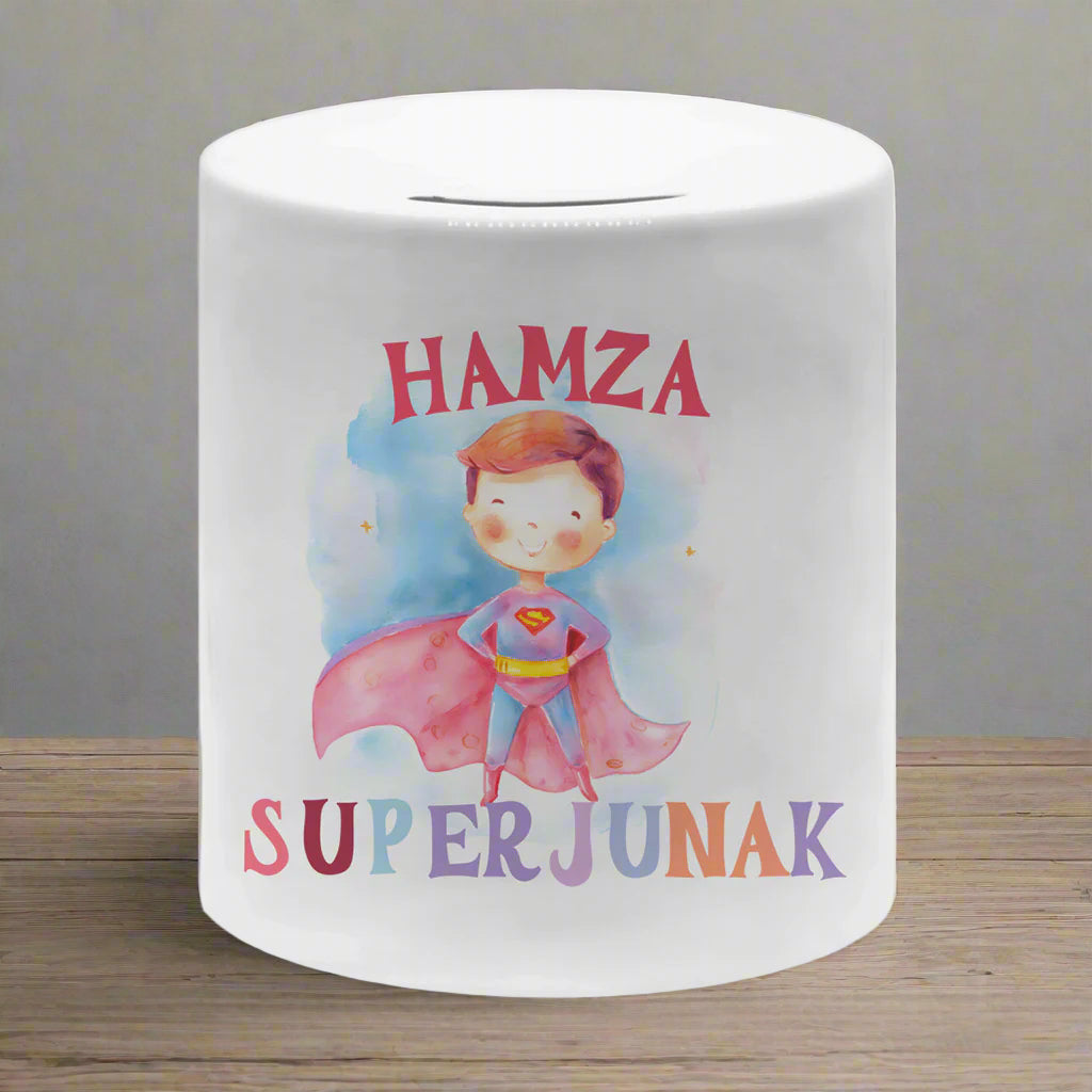Personalisierte Kinder Superheld Spardose