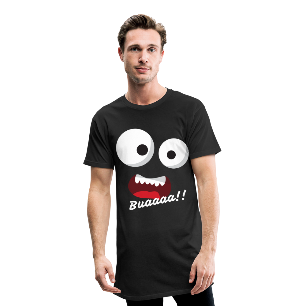 Monster-Herren-Langkörper-Urban-T-Shirt - Schwarz