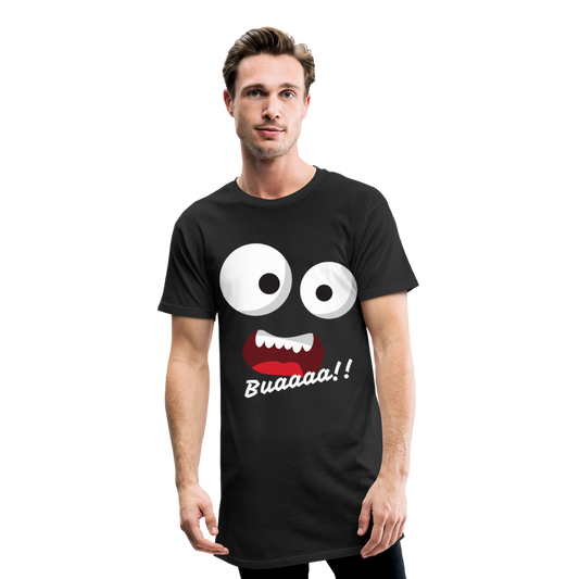 Monster-Herren-Langkörper-Urban-T-Shirt - Schwarz