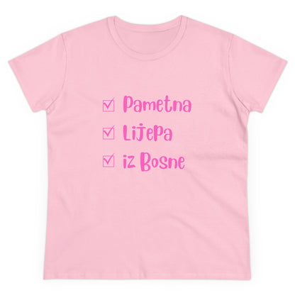 Damen Mittelschweres Baumwoll-T-Shirt im bosnischen Stil