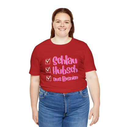 Bosnisches Lustiges Unisex Kurzärmeliges T-Shirt