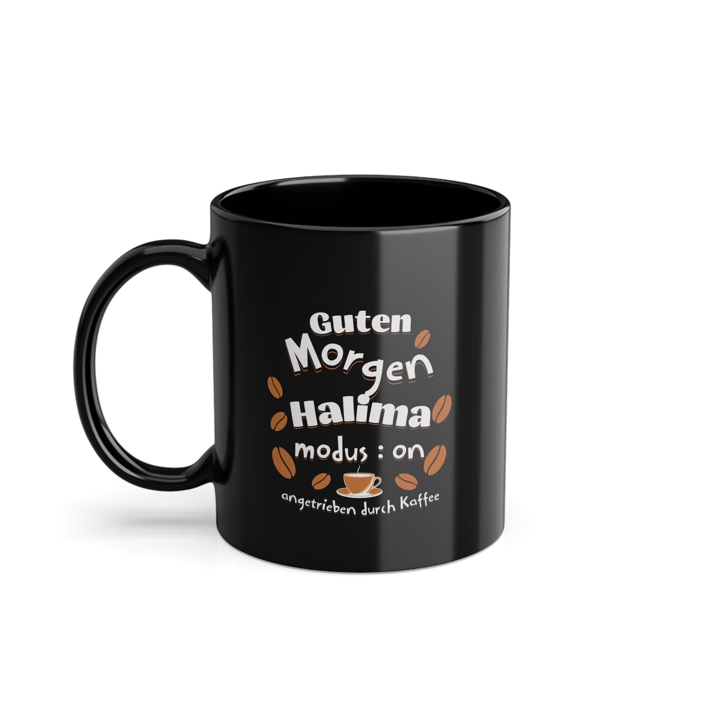 Guten Morgen Schwarze Tassekaffee