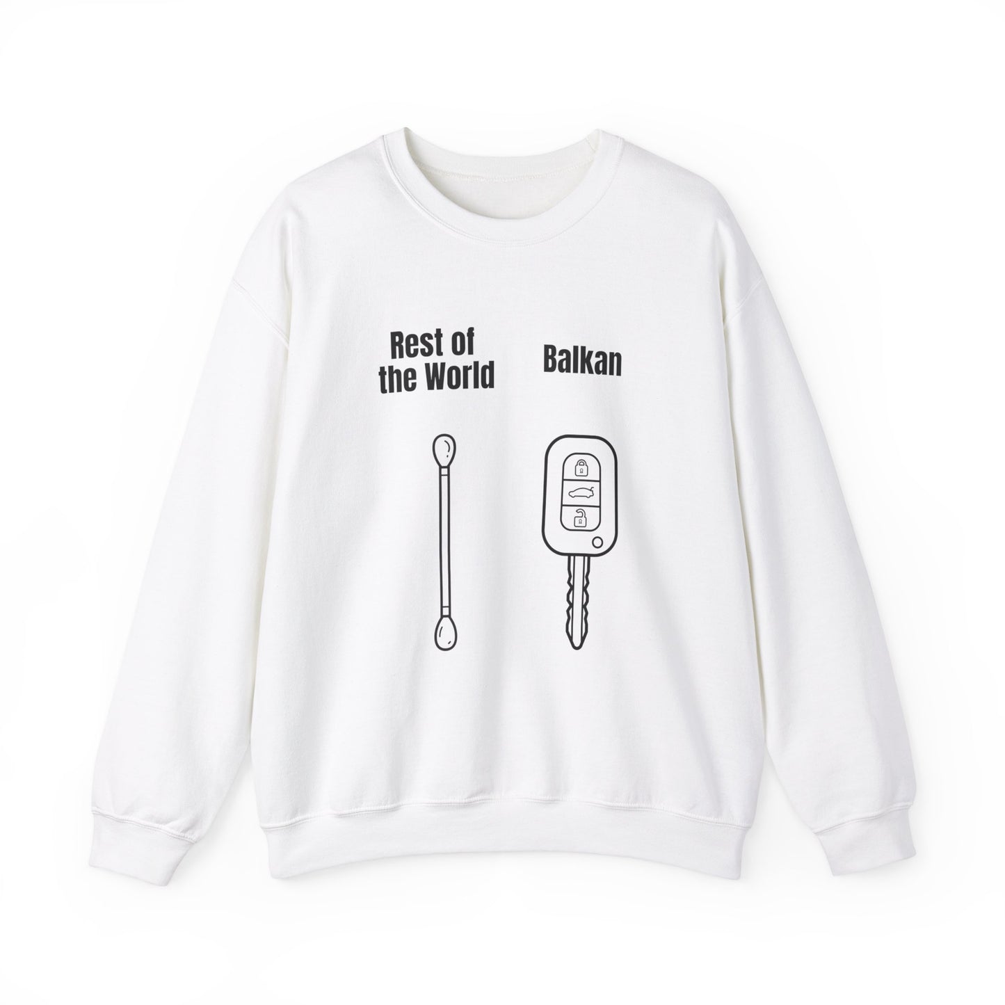 Lustiges Sweatshirt mit Rundhalsausschnitt und Balkan-Motiv