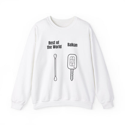 Lustiges Sweatshirt mit Rundhalsausschnitt und Balkan-Motiv