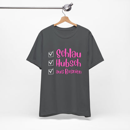 Bosnisches Lustiges Unisex Kurzärmeliges T-Shirt