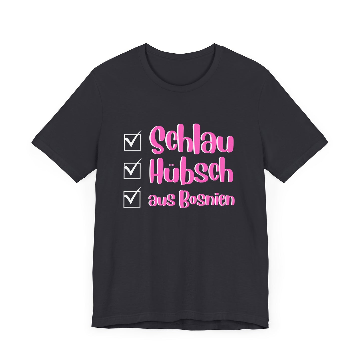 Bosnisches Lustiges Unisex Kurzärmeliges T-Shirt