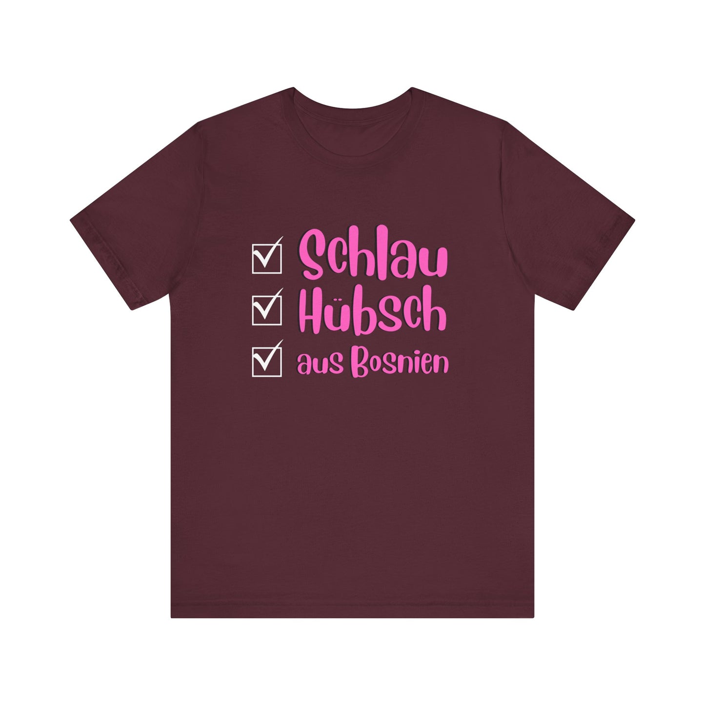 Bosnisches Lustiges Unisex Kurzärmeliges T-Shirt