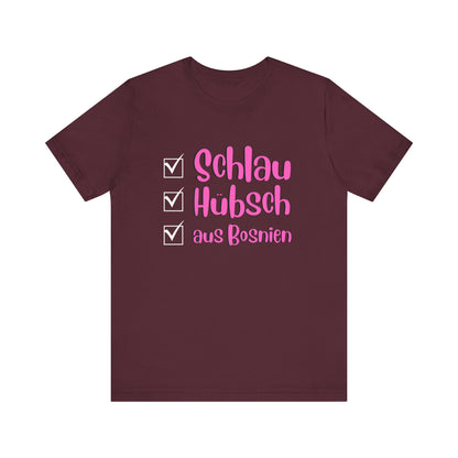 Bosnisches Lustiges Unisex Kurzärmeliges T-Shirt