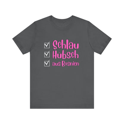Bosnisches Lustiges Unisex Kurzärmeliges T-Shirt