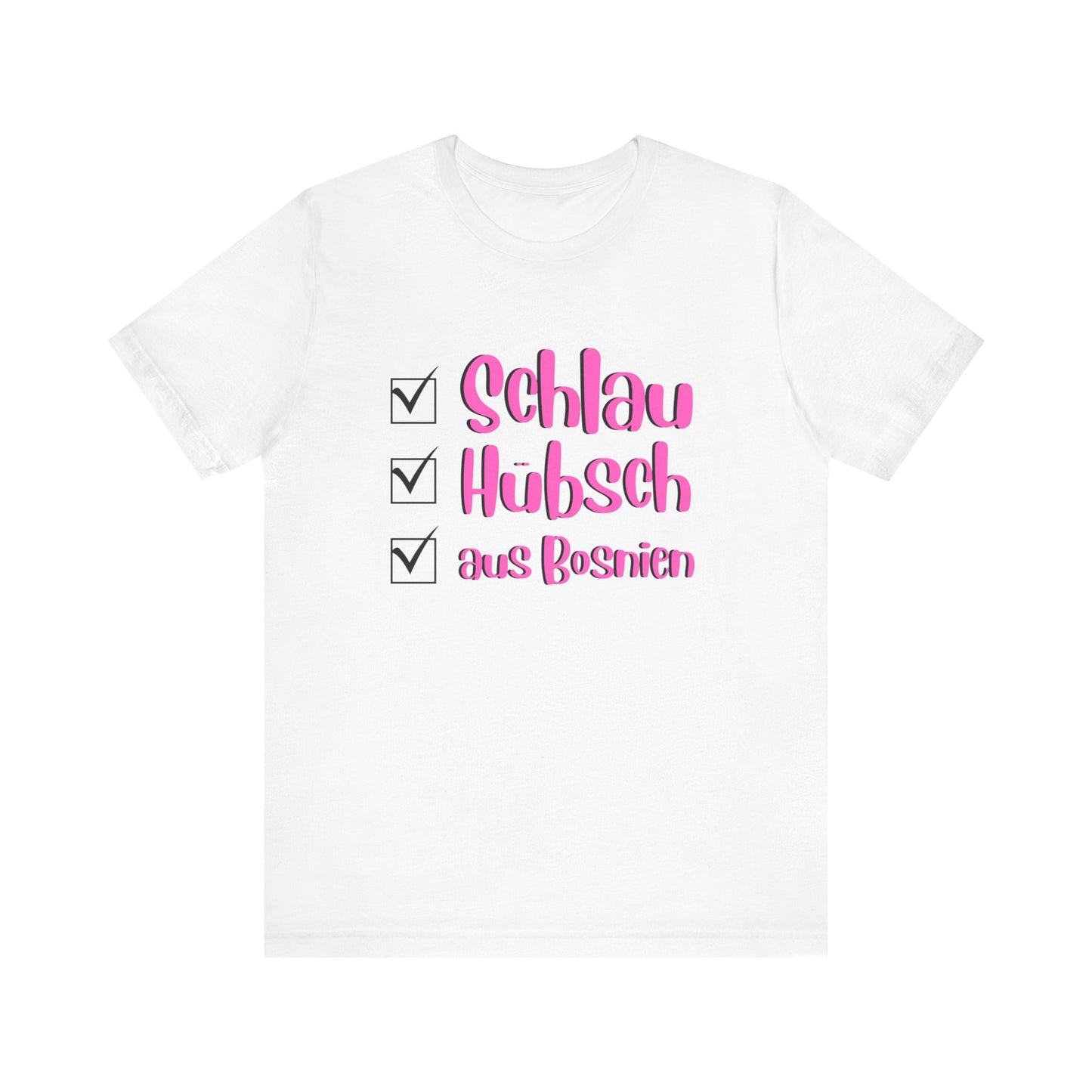 Bosnisches Lustiges Unisex Kurzärmeliges T-Shirt