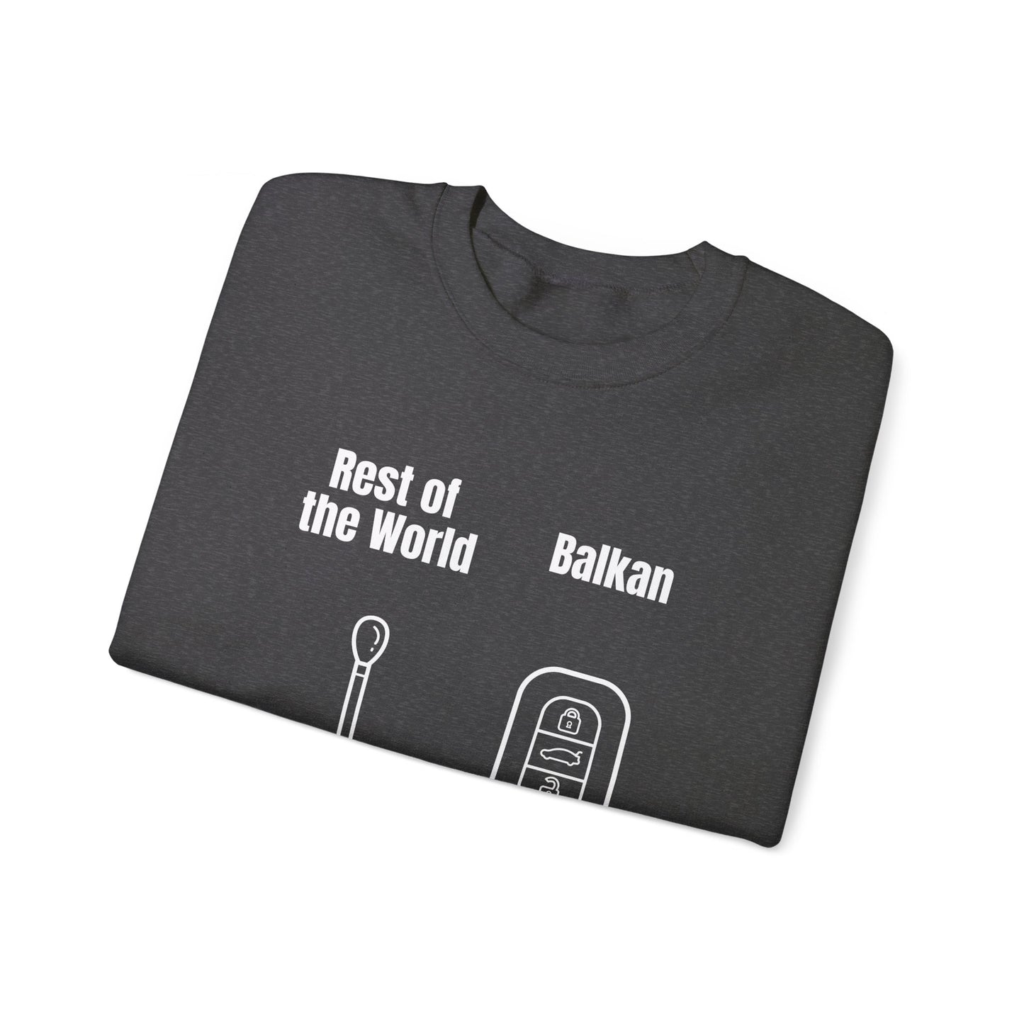 Lustiges Sweatshirt mit Rundhalsausschnitt und Balkan-Motiv