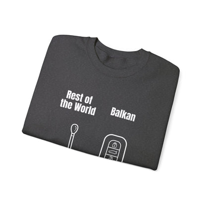 Lustiges Sweatshirt mit Rundhalsausschnitt und Balkan-Motiv