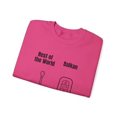 Lustiges Sweatshirt mit Rundhalsausschnitt und Balkan-Motiv