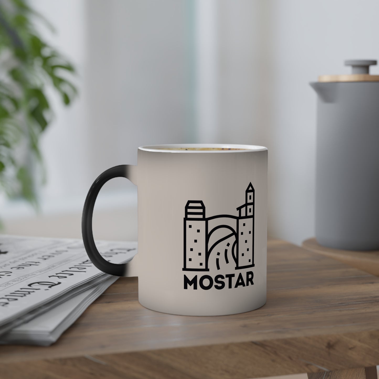 Mostar Motiv farbwechselnder Tee- und Kaffeebecher 0,33 L