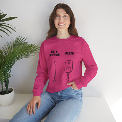 Lustiges Sweatshirt mit Rundhalsausschnitt und Balkan-Motiv