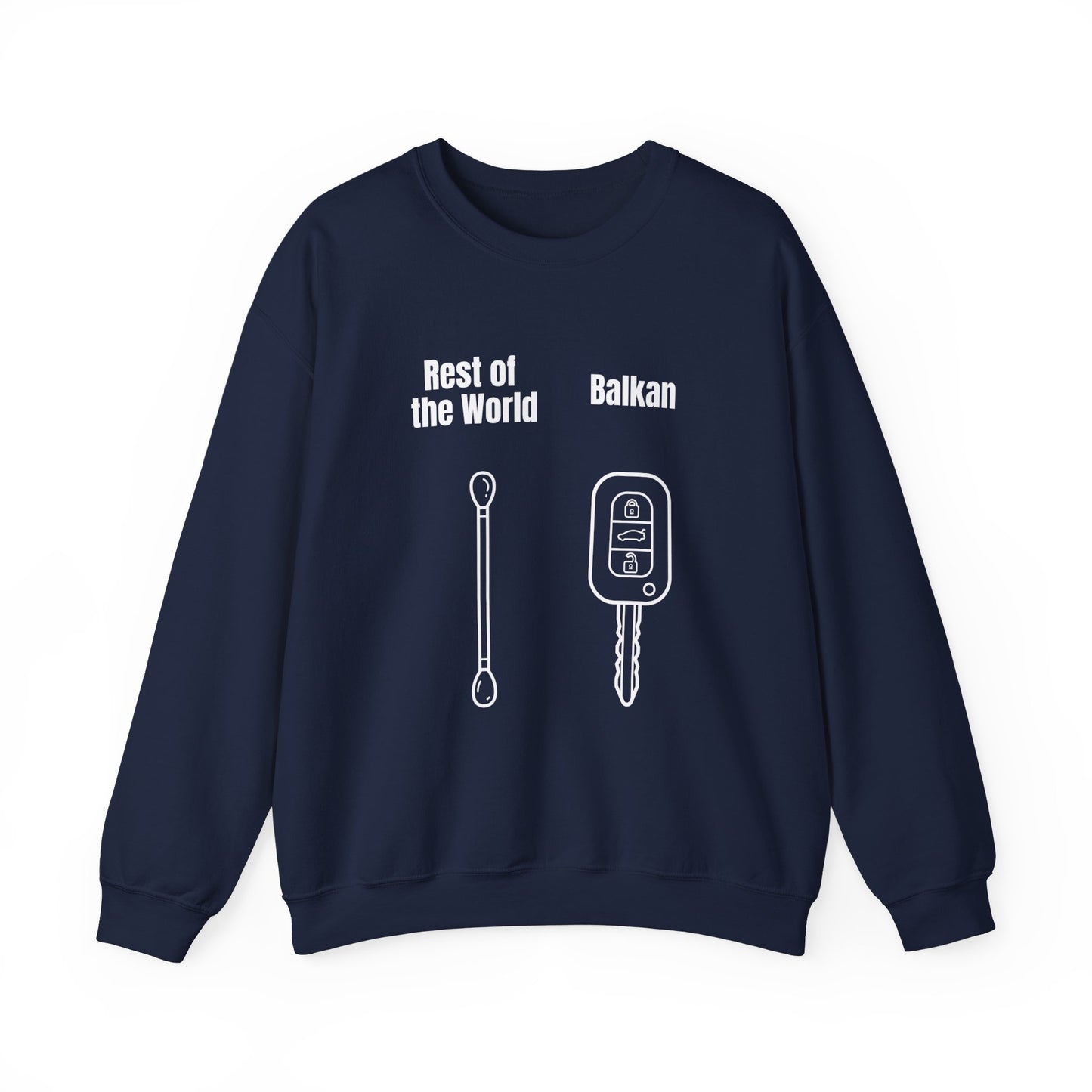 Lustiges Sweatshirt mit Rundhalsausschnitt und Balkan-Motiv