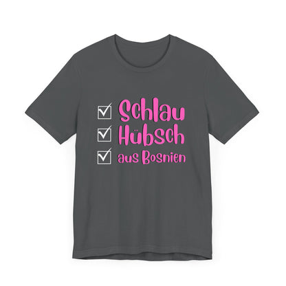 Bosnisches Lustiges Unisex Kurzärmeliges T-Shirt