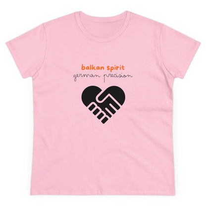 Balkan Spirit, German Precision Damen-Baumwoll-T-Shirt