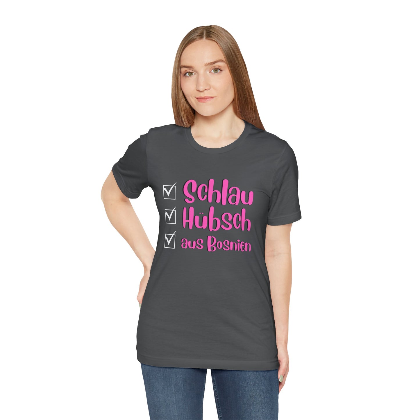 Bosnisches Lustiges Unisex Kurzärmeliges T-Shirt