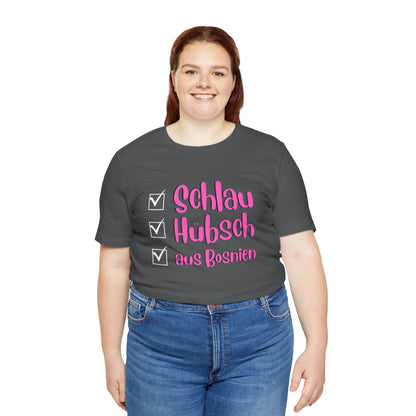 Bosnisches Lustiges Unisex Kurzärmeliges T-Shirt
