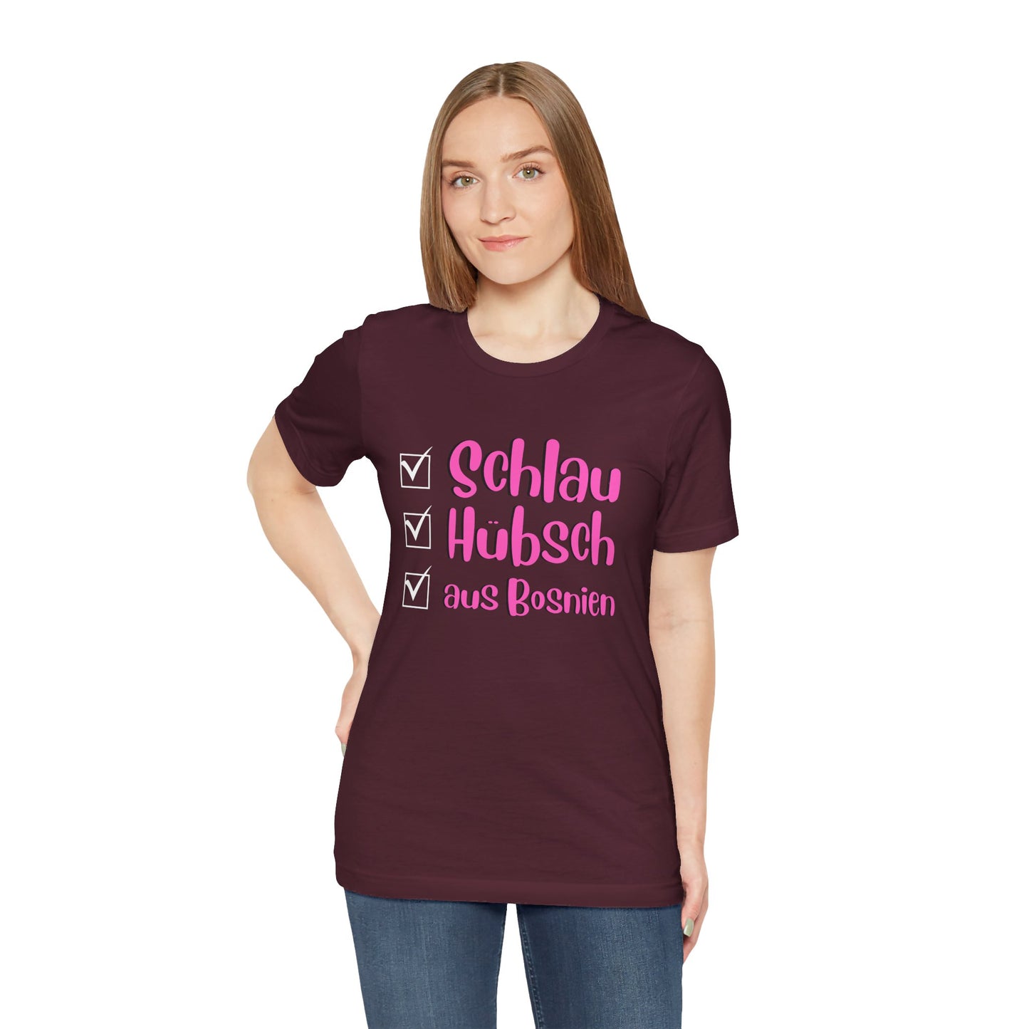 Bosnisches Lustiges Unisex Kurzärmeliges T-Shirt