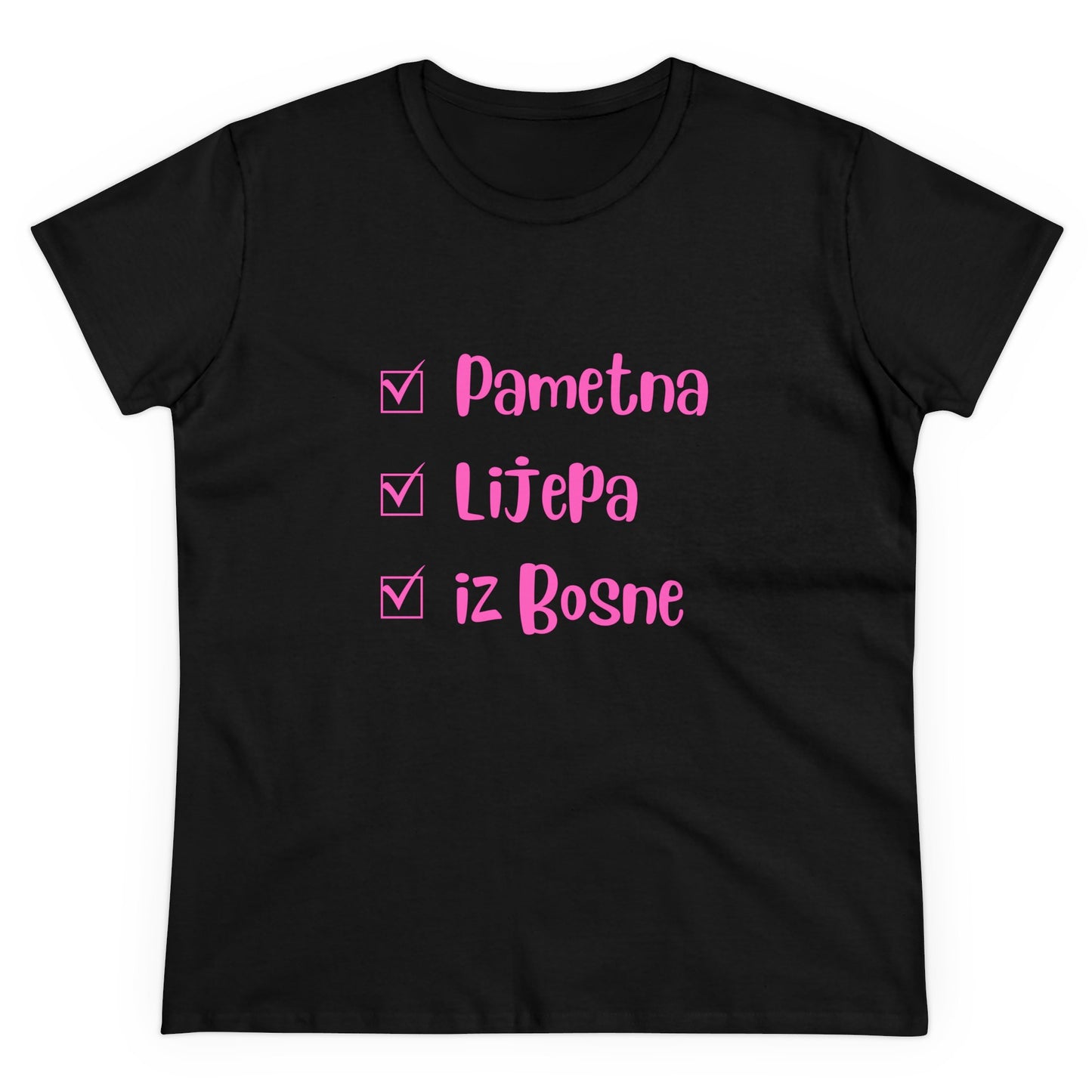 Damen Mittelschweres Baumwoll-T-Shirt im bosnischen Stil