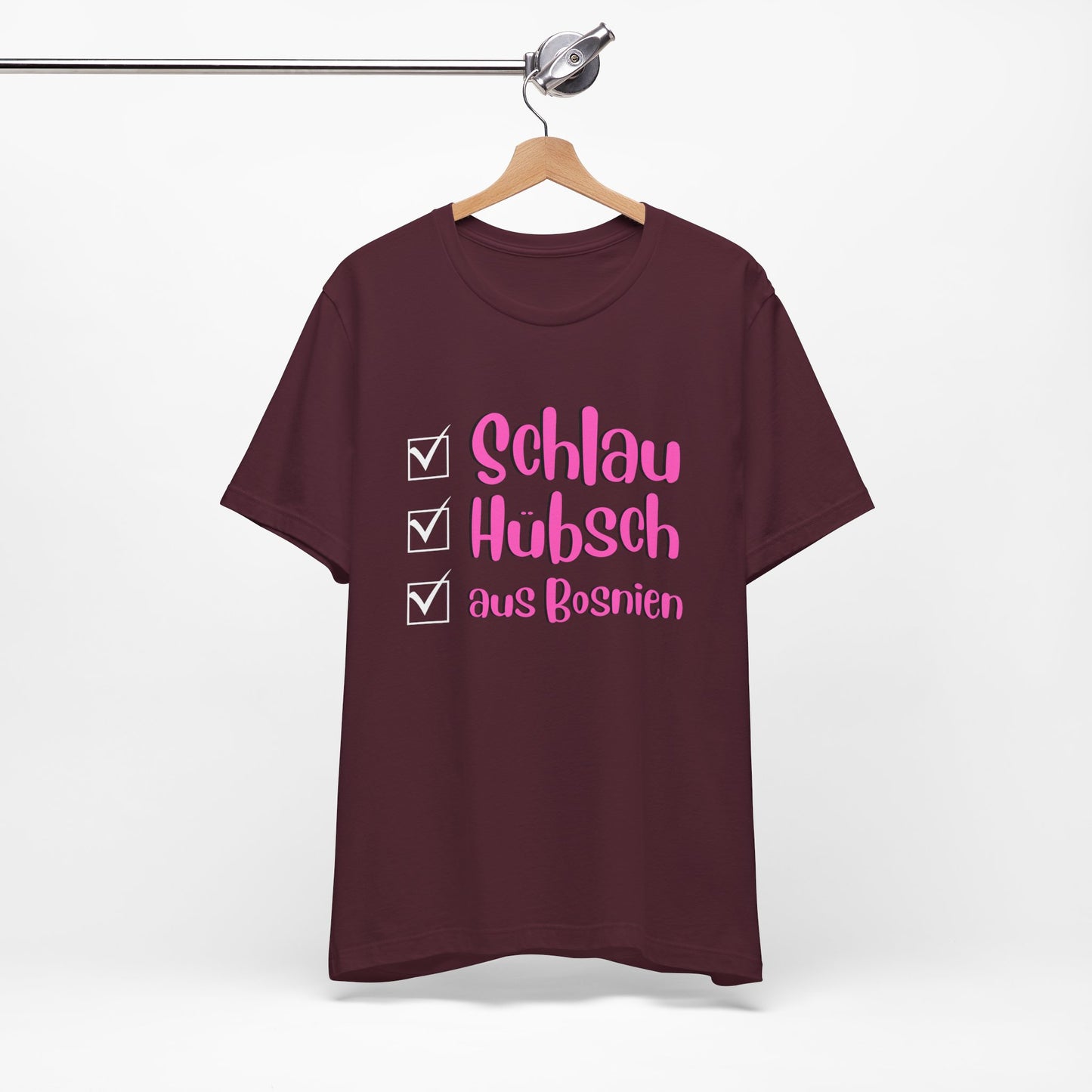 Bosnisches Lustiges Unisex Kurzärmeliges T-Shirt
