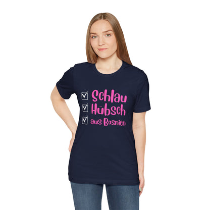 Bosnisches Lustiges Unisex Kurzärmeliges T-Shirt