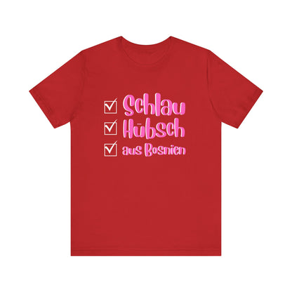 Bosnisches Lustiges Unisex Kurzärmeliges T-Shirt