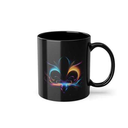 Bosnische Lilie, neonschwarze Kaffeetasse, 0,33 L