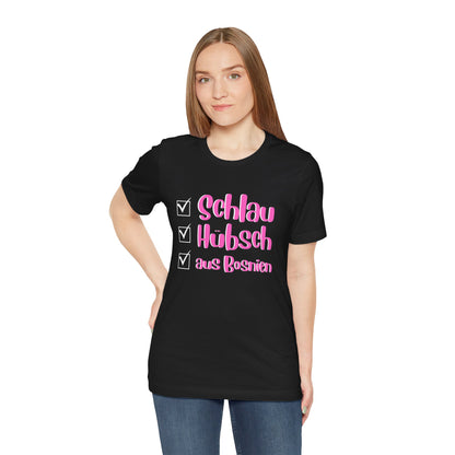 Bosnisches Lustiges Unisex Kurzärmeliges T-Shirt