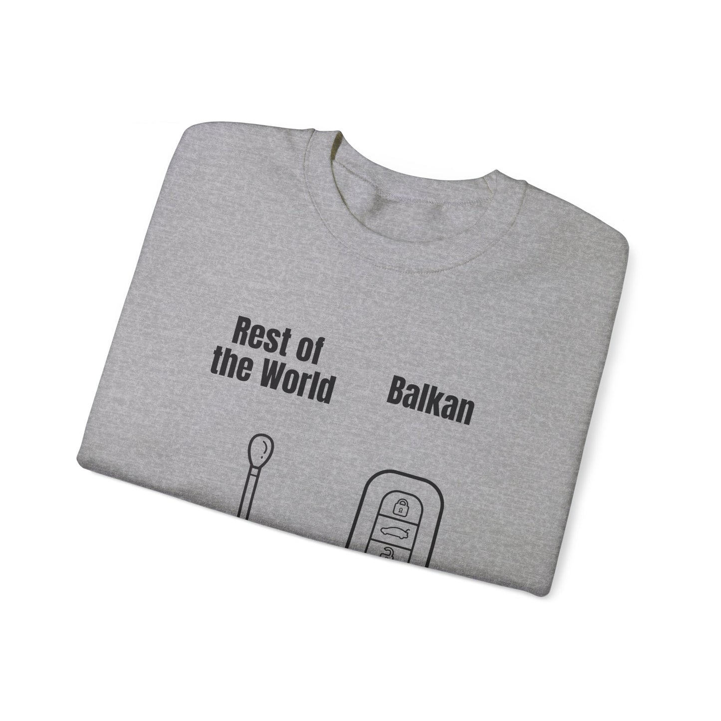 Lustiges Sweatshirt mit Rundhalsausschnitt und Balkan-Motiv