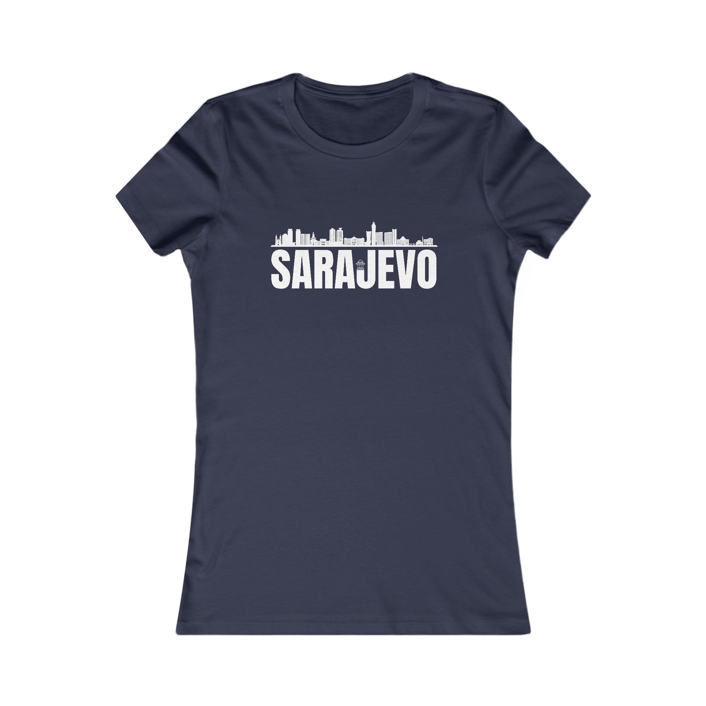 Slim-Fit-Damen-T-Shirt mit Sarajevo-Motiv