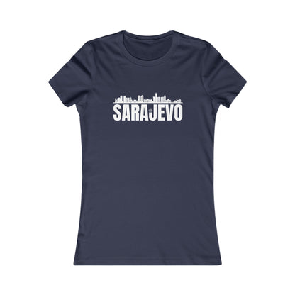 Slim-Fit-Damen-T-Shirt mit Sarajevo-Motiv