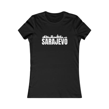 Slim-Fit-Damen-T-Shirt mit Sarajevo-Motiv