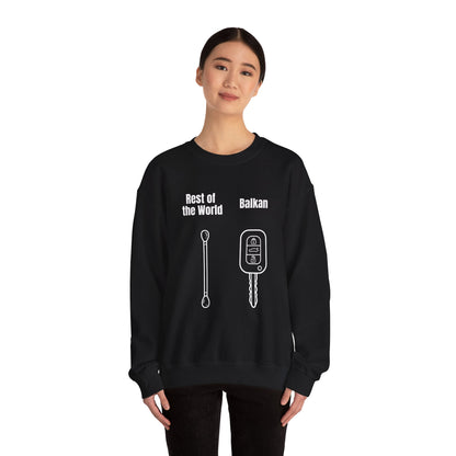 Lustiges Sweatshirt mit Rundhalsausschnitt und Balkan-Motiv