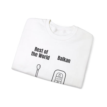 Lustiges Sweatshirt mit Rundhalsausschnitt und Balkan-Motiv