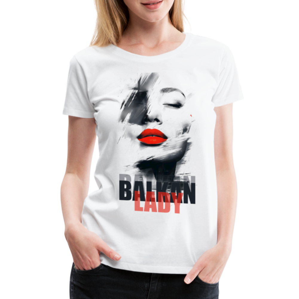 Balkan Frau Damen Premium T-Shirt - Weiß