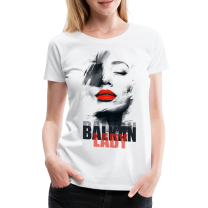 Balkan Frau Damen Premium T-Shirt - Weiß