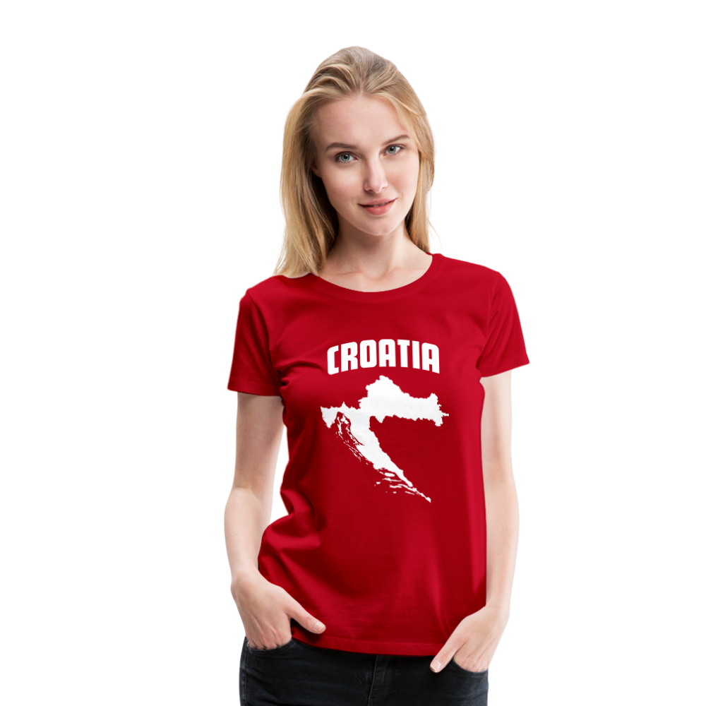 Damen-Baumwollhemd mit kroatischem Motiv - Rot