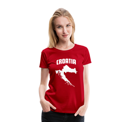 Damen-Baumwollhemd mit kroatischem Motiv - Rot