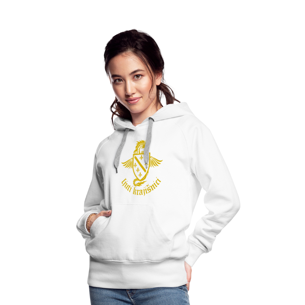 Ljuti Krajisnici Damen Premium Kapuzenpullover - Weiß