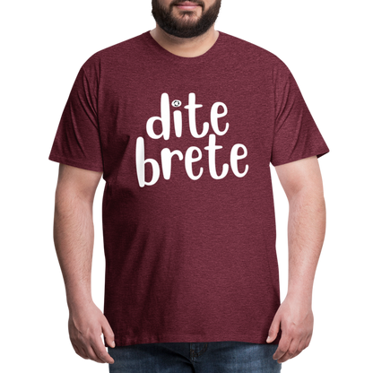 Dite Brete Herren Premium T-Shirt - Bordeauxrot meliert