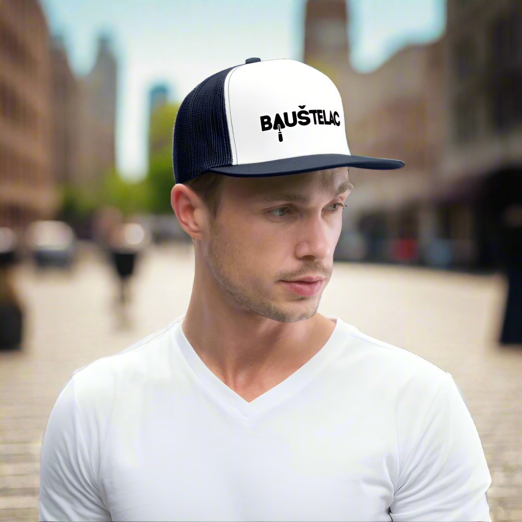 Baustelac Trucker-Kappe - Weiß/Navy