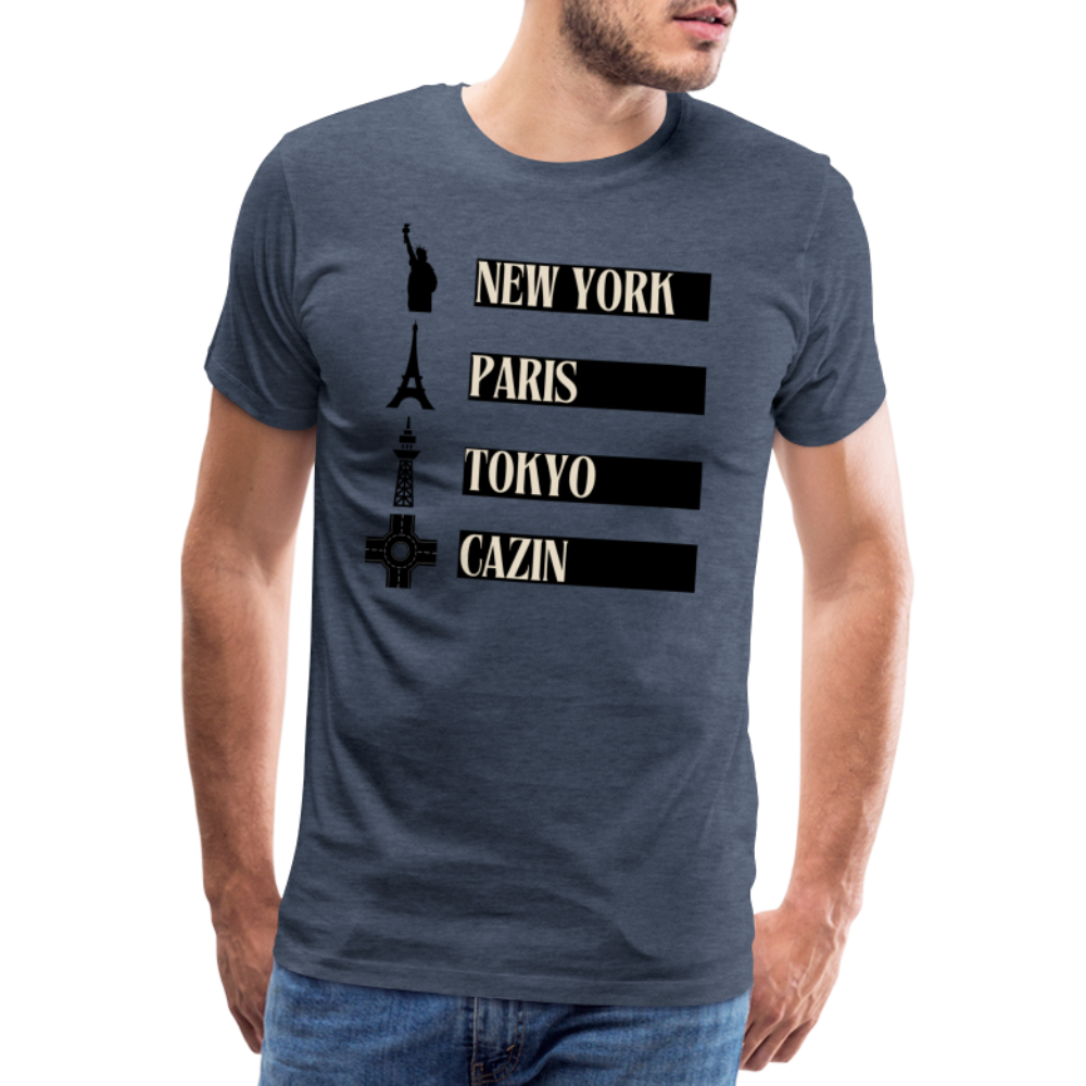 Cazin Herren Premium T-Shirt - Blau meliert