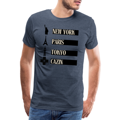 Cazin Herren Premium T-Shirt - Blau meliert