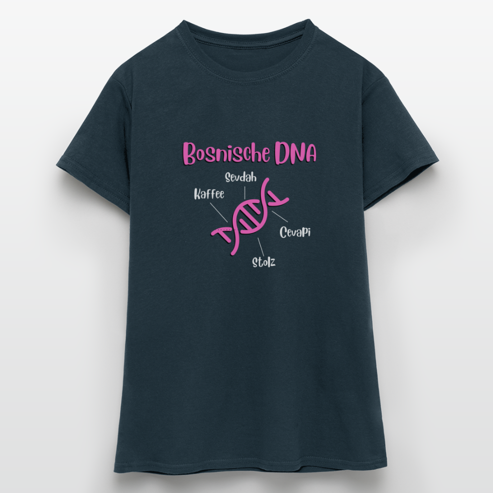 Bosnische DNA" Frauen Kurzärmeliges T-Shirt - Navy