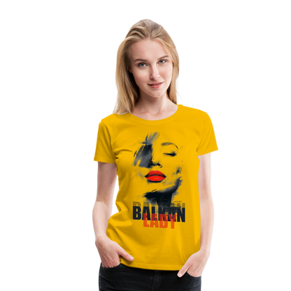 Balkan Frau Damen Premium T-Shirt - Sonnengelb